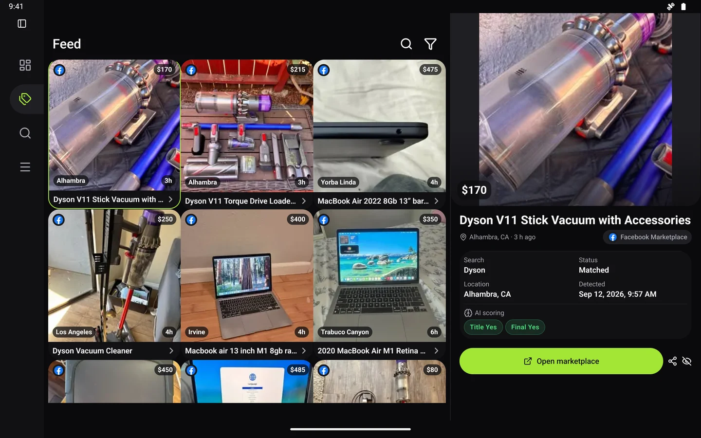 Feed with vacuum and laptop matches