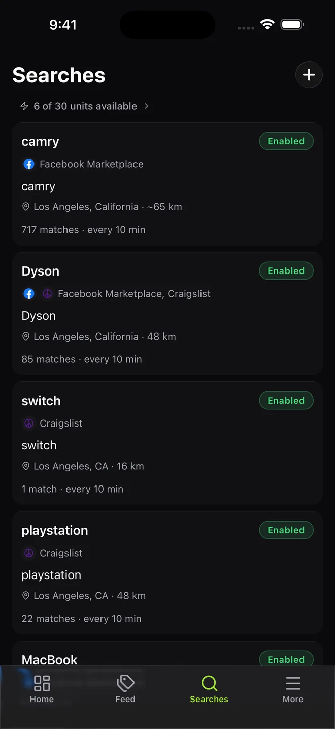 Saved searches